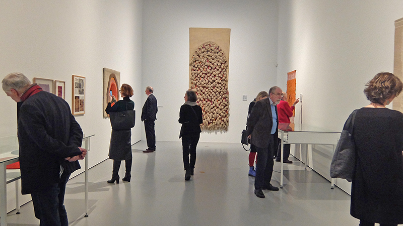 View at the Sheila Hicks exhibition; this hall was showing older works